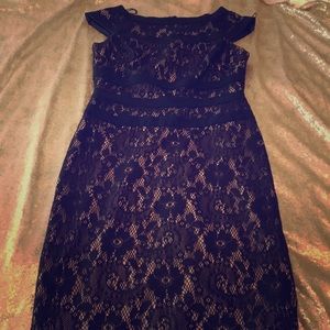 Adrianna Papell black lace dress